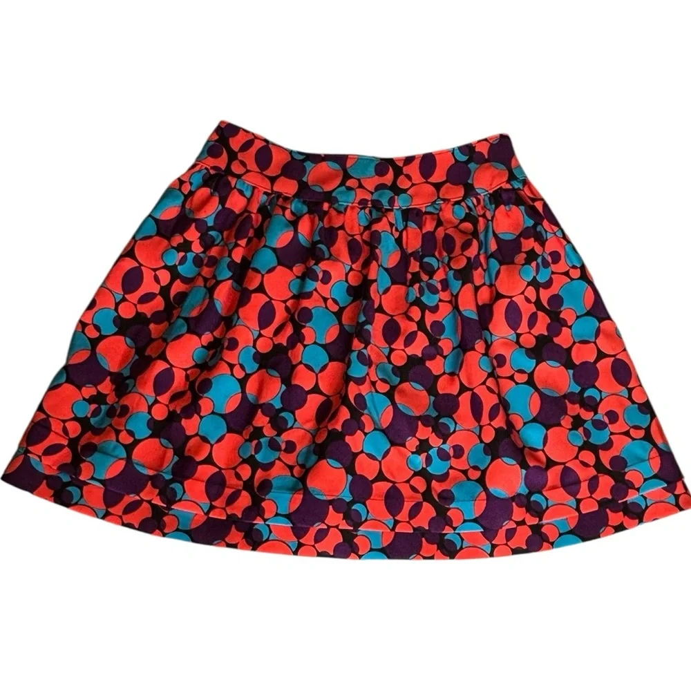 2-HIP By Wrapper 8 Skirt Polka Dot Colorful Patterned Mini Lined